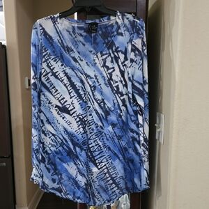 New Directions Blue Print Lo G Sleeve Top Dize XL